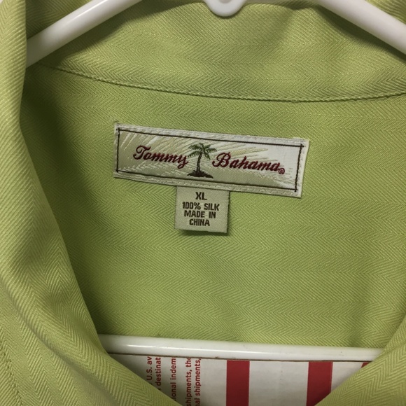 Tommy Bahama Mens Green 100% Silk Short Sleeve XL - Picture 8 of 8